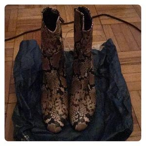 Zara Animal Print Ankle Boots